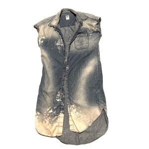 NSF Bleached long button down shirt